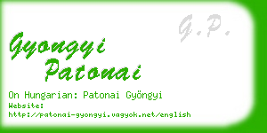 gyongyi patonai business card